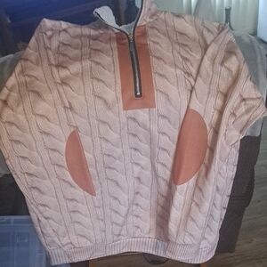 Men's Cable Knit Zip-Up Sweater - Cream